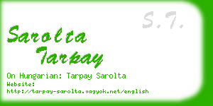 sarolta tarpay business card